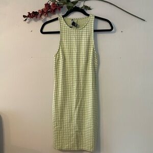 NWT Forever 21 Racerback Green Gingham Print Dress Size S